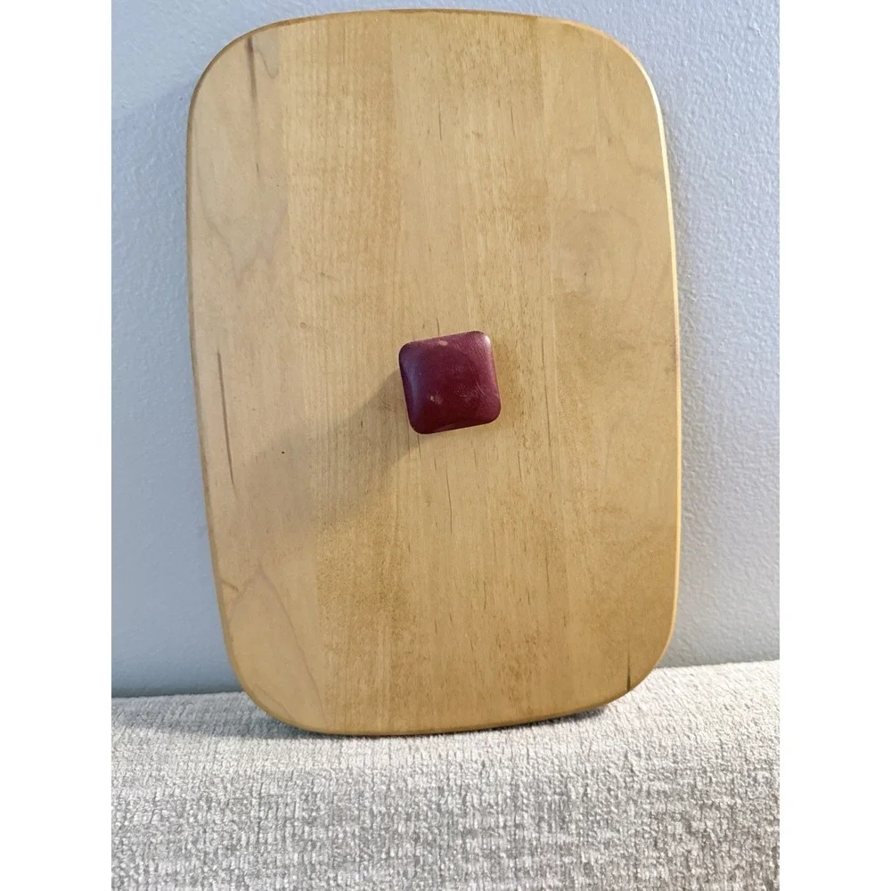 Longaberger Wooden Lid for 1996 Holiday Cheer Basket Red‎ Knob 12